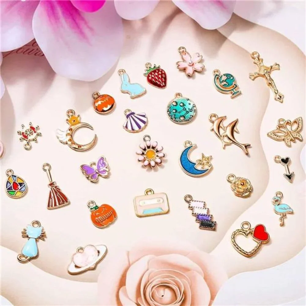 400Pcs Charms for Jewelry Making, Assorted Enamel Bracelet Bangle Charms, Mixed - Picture 4 of 7
